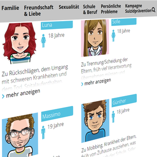 Capture d'écran du Peer-Chat de Pro Juventute en allemand. [Pro Juventute]