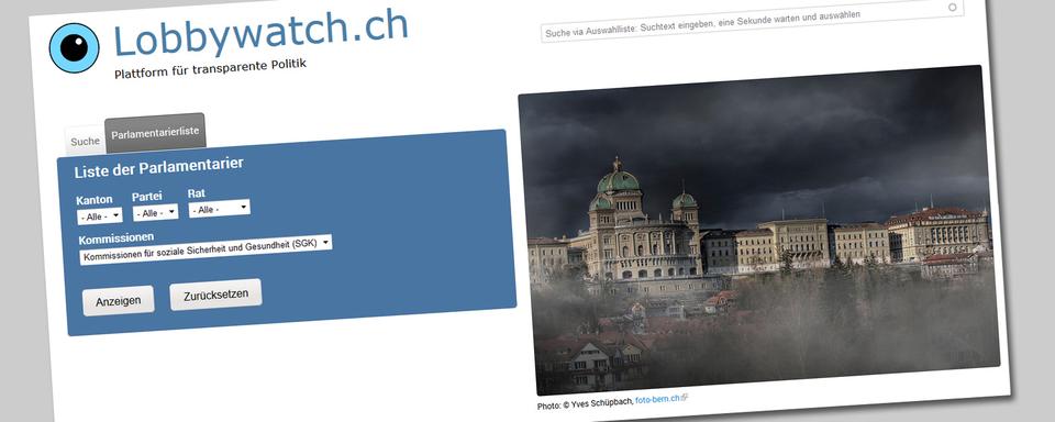 Le site Lobbywatch montre quels sont les liens des politiciens suisses avec les entreprises ou les lobbys. [Lobbywatch.ch]