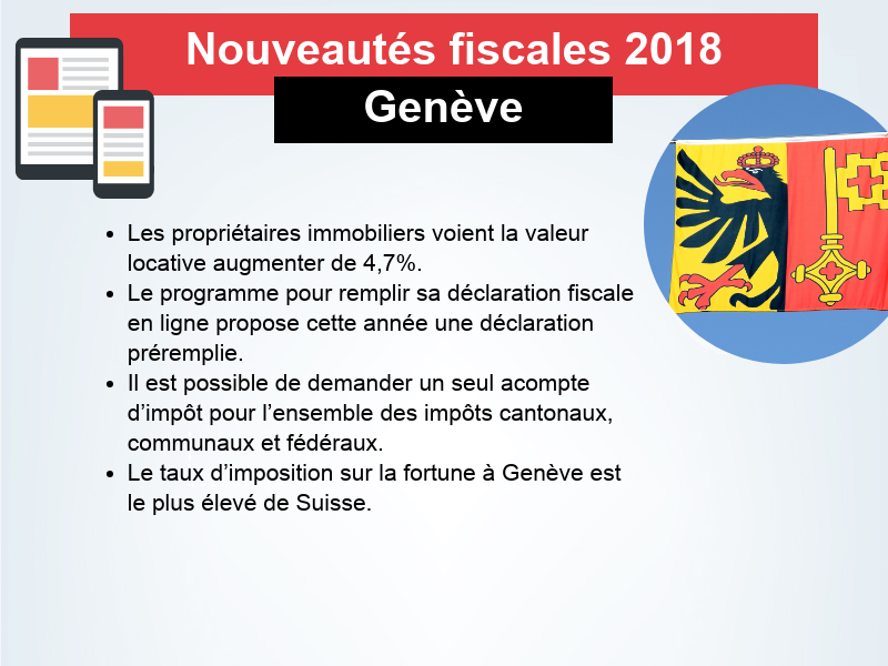 Nouveautés fiscales 2018: Genève. [RTS]