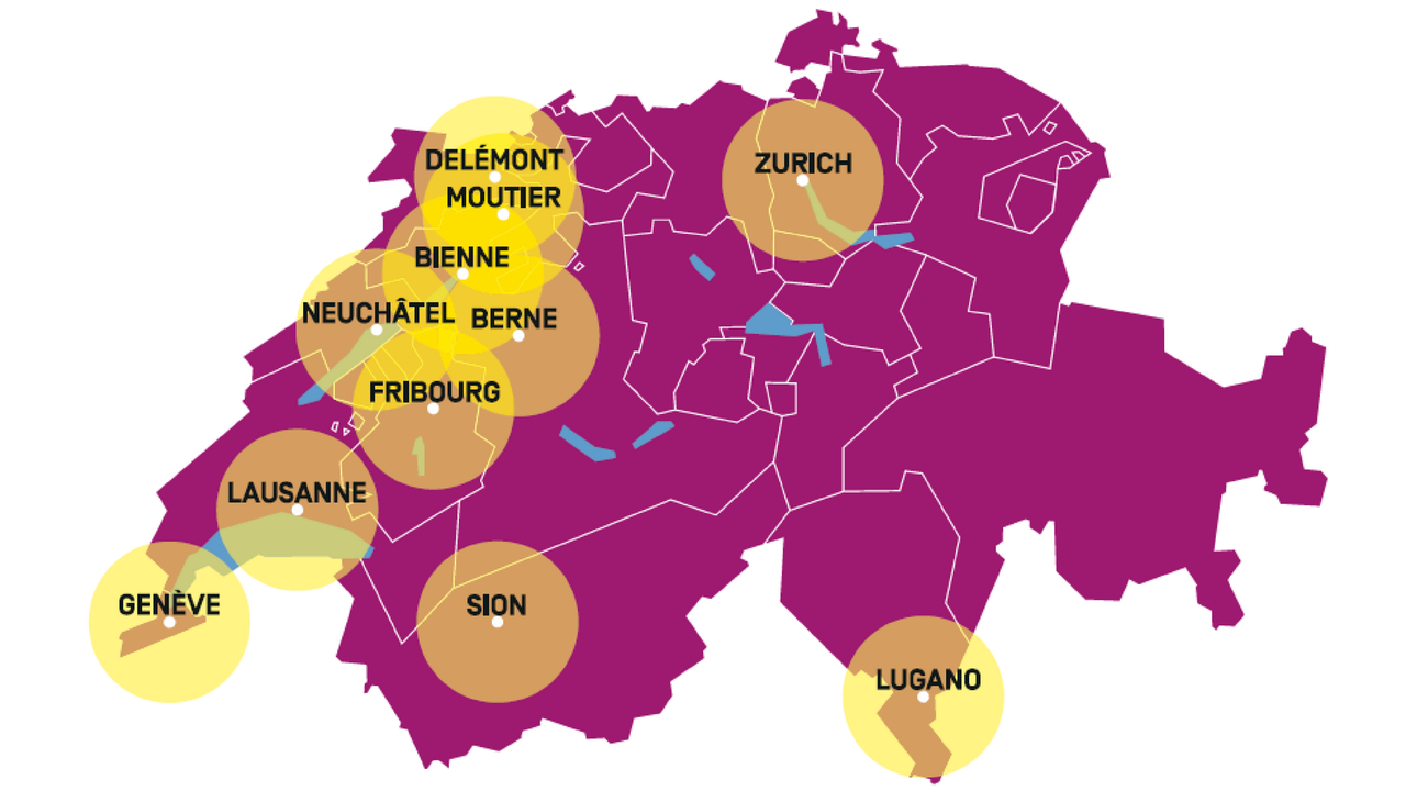 Les 11 bureaux régionaux RTS