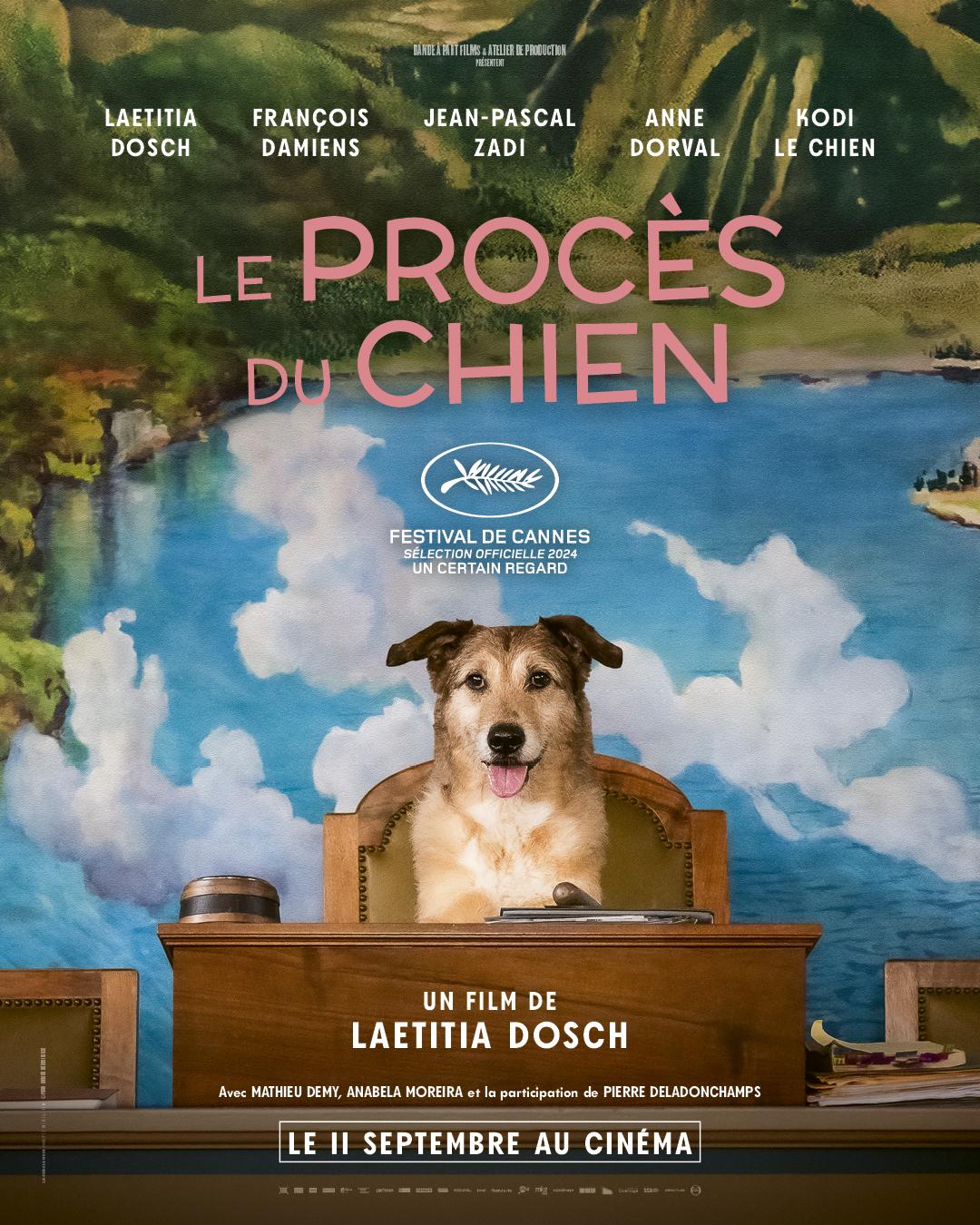 L'affiche du film "Le procès du chien", un long métrage de Laetitia Dosch. [RTS - Radio Télévision Suisse - France 2 Cinéma - Bande à part Films - Atelier de Production]
