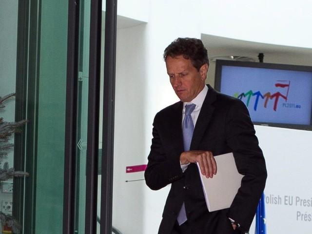 Le secrétaire au Trésor américain, Timothy Geithner, s'est exprimé ce vendredi en Pologne. [Maciej Kulczynski/ Keystone]