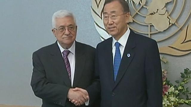Ban Ki-moon rencontre Mahmoud Abbas.
