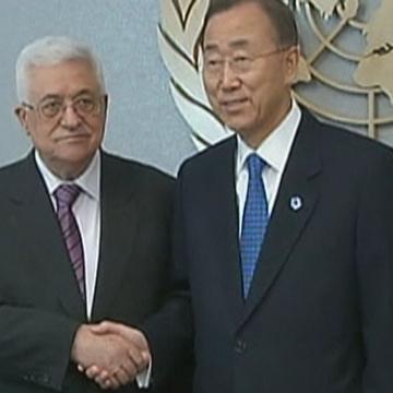 Ban Ki-moon rencontre Mahmoud Abbas.