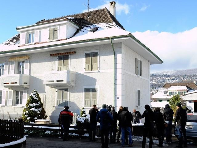 La maison du forcené de Bienne. [Lukas Lehmann / Keystone]