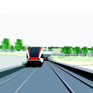 Le TransRUN prévoit une liaison ferroviaire directe entre Neuchâtel et La Chaux-de-Fonds. [transrun.ch]