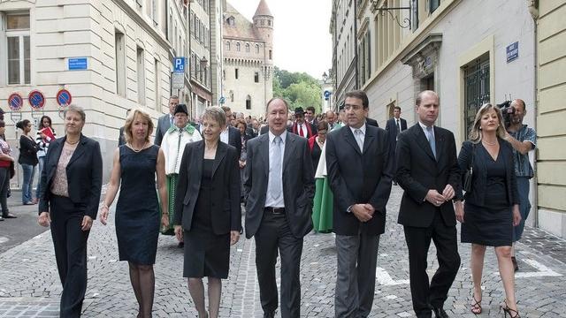 Les membres du Conseil d'Etat du canton de Vaud. [Sandro Campardo / Keystone]