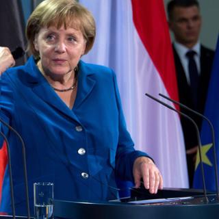 Angela Merkel a remporté une victoire aujourd’hui dans le dossier européen. [Johannes Eisele / AFP]