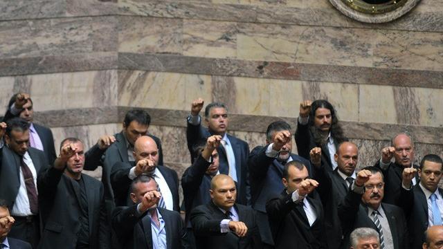 Le parti Aube dorée a envoyé 18 députés au parlement grec en 2012. [Louisa Gouliamaki / AFP]