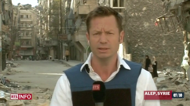Sébastien Faure en direct d'Alep dans le "19:30" du 7 octobre 2012.