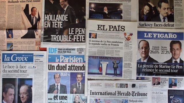 La presse européenne (non française) voit déjà François Hollande marcher vers l'Elysée . [Thomas Coex / AFP]
