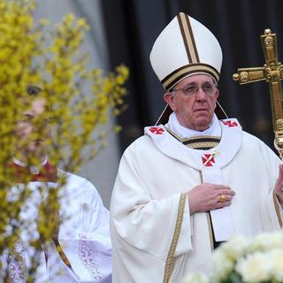 Le pape François a donné sa première messe de Pâques à Rome. [Ettore Ferrari - EPA/Keystone]