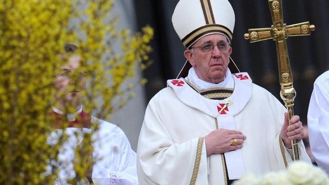 Le pape François a donné sa première messe de Pâques à Rome. [Ettore Ferrari - EPA/Keystone]