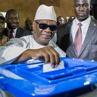 Ibrahim Boubacar Keïta arrive largement en tête du 2e tour de la présidentielle. [Thomas Martinez - AP/Keystone]