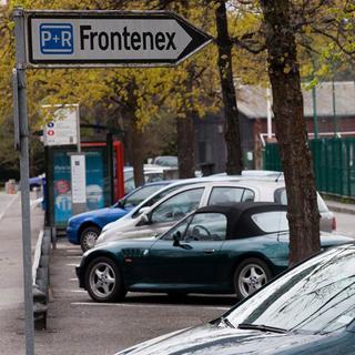 Le parking relais de Frontenex à Genève. [Salvatore Di Nolfi - Keystone]
