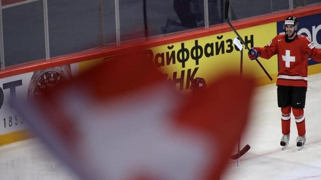 La Suisse a arraché sa victoire dans la douleur aux Mondiaux de hockey en Suède. [Salvatore Di Nolfi - Keystone]