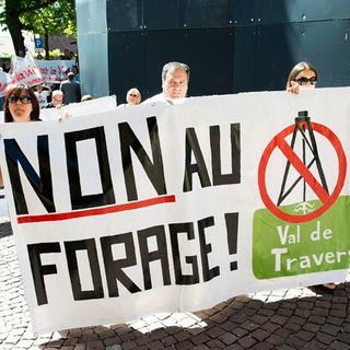 Le Grand Conseil neuchâtelois ne veut d'extraction du gaz de schiste dans le Val-de-Travers. [Jean-Christophe Bott]
