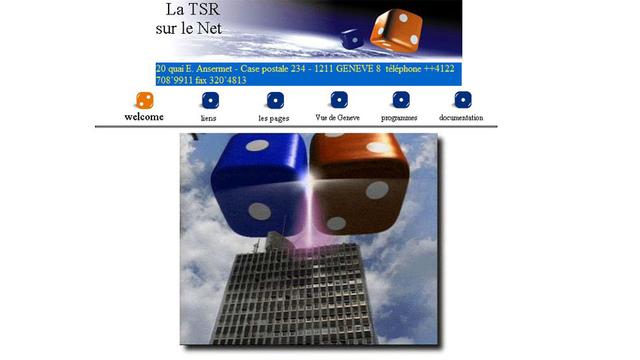 ... de même que la TSR. Ici, la version 1.0 du site, lancée en 1998. [Internet Archive]