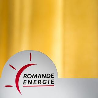 Le logo de Romande énergie. [Laurent Gillieron - Keystone]