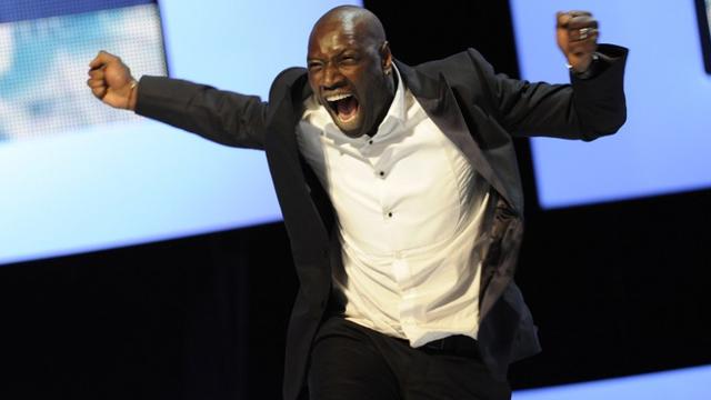 La joie d'Omar Sy, César du meilleur acteur pour le film "Intouchables" (2012) [AFP - ERIC FEFERBERG]