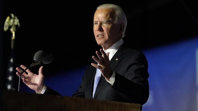 Joe Biden lors de son discours à Wilmington, le 7 novembre 2020. [Keystone - Andrew Harnik]