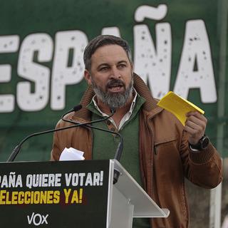 Le leader du parti d'extrême-droite Vox Santiago Abascal le 27 novembre à Madrid [AFP - Burak Akbulut]