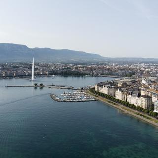 Vue aérienne de la rade de Genève [Keystone - Salvatore di Nolfi]