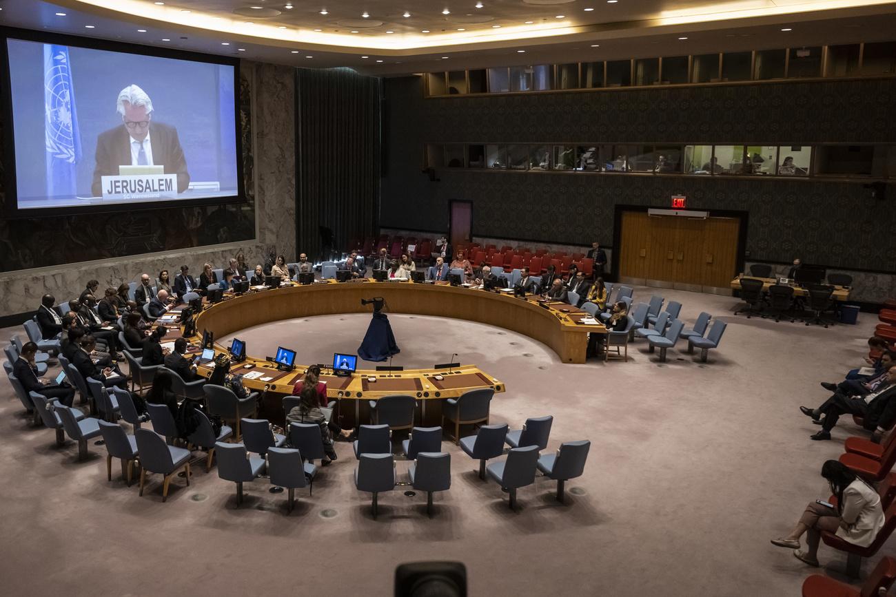 La salle du Conseil de sécurité de l'ONU à New York [KEYSTONE - ALESSANDRO DELLA VALLE]
