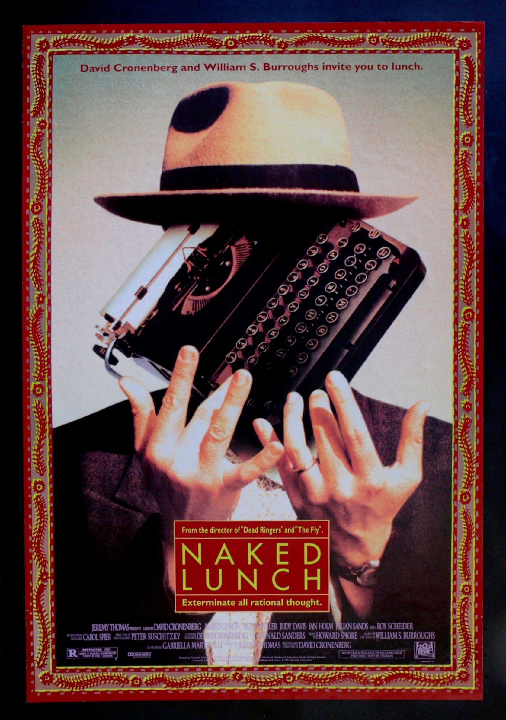 L'affiche de "Festin nu" de Cronenberg, adaptation de "Naked Lunch" de William S. Burroughs. [Collection ChristopheL via AFP - Film Trustees Ltd]