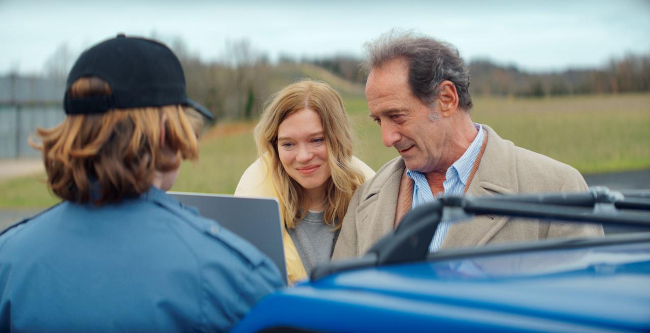 Léa Seydoux et Vincent Lindon dans le film "Le deuxième acte" de Quentin Dupieux. [Chi-Fou-Mi Productions - Arte France Cinéma]