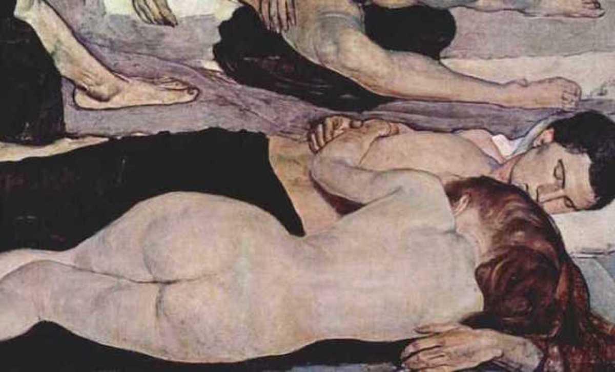 Détail de "La Nuit", de Ferdinand Hodler, avec Bertha Stucki en modèle [Kunstmuseum, Berne]