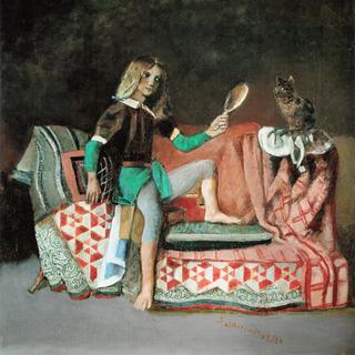"Le Chat au miroir III" (1989-1994) de Balthus. [Fondation Balthus]