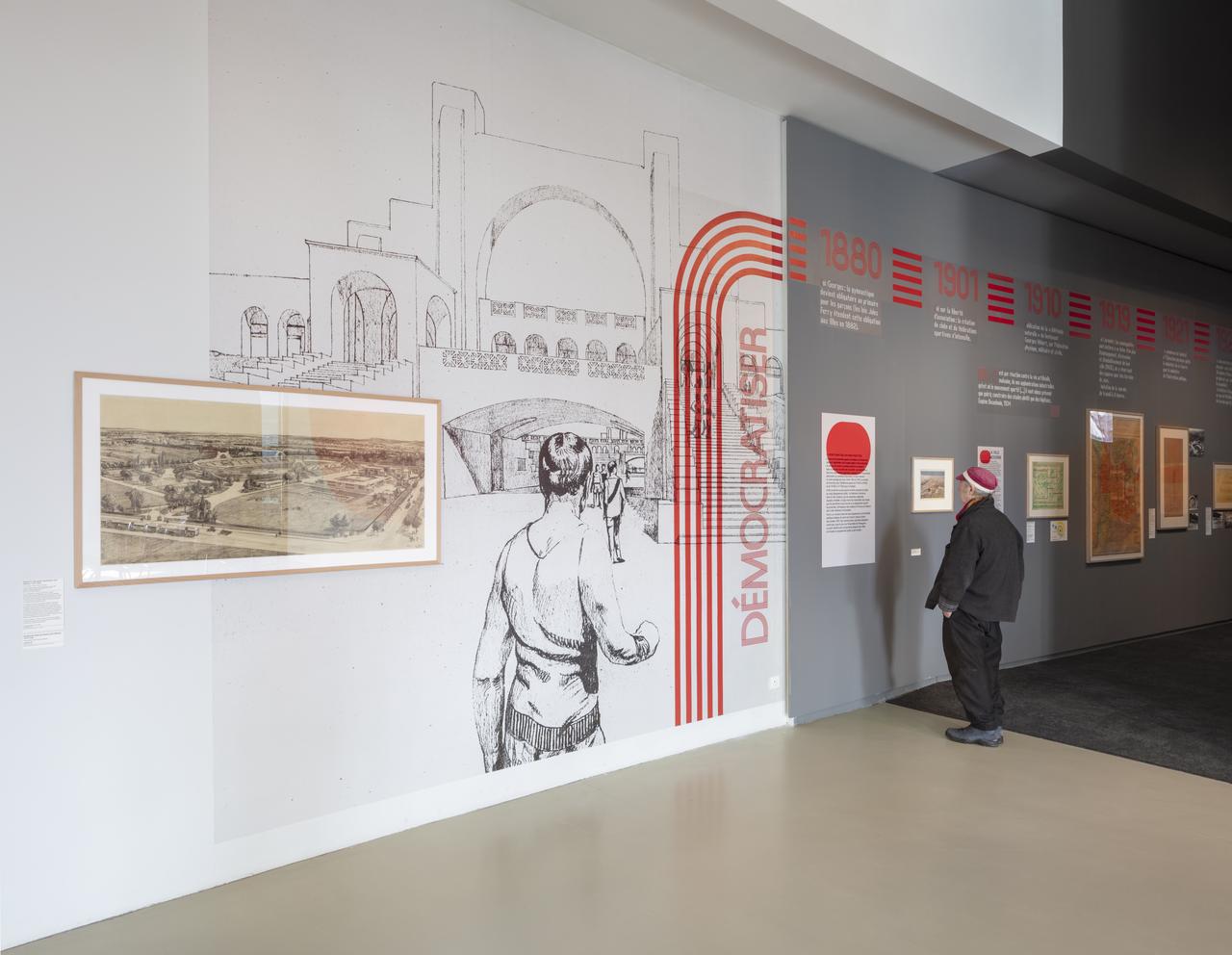 Exposition "Il était une fois les stades" organisée par la Cité de l'architecture et du patrimoine à l'occasion des JO de Paris de 2024. [Cité de l'architecture et du patrimoine]