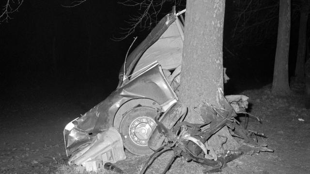 L'accident de voiture qui a coûté la vie à l'écrivain et philosophe français Albert Camus le 5 janvier 1960.
AFP