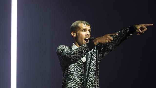 Le chanteur belge Stromae à Paléo en 2014. [Keystone - Jean-Christophe Bott]