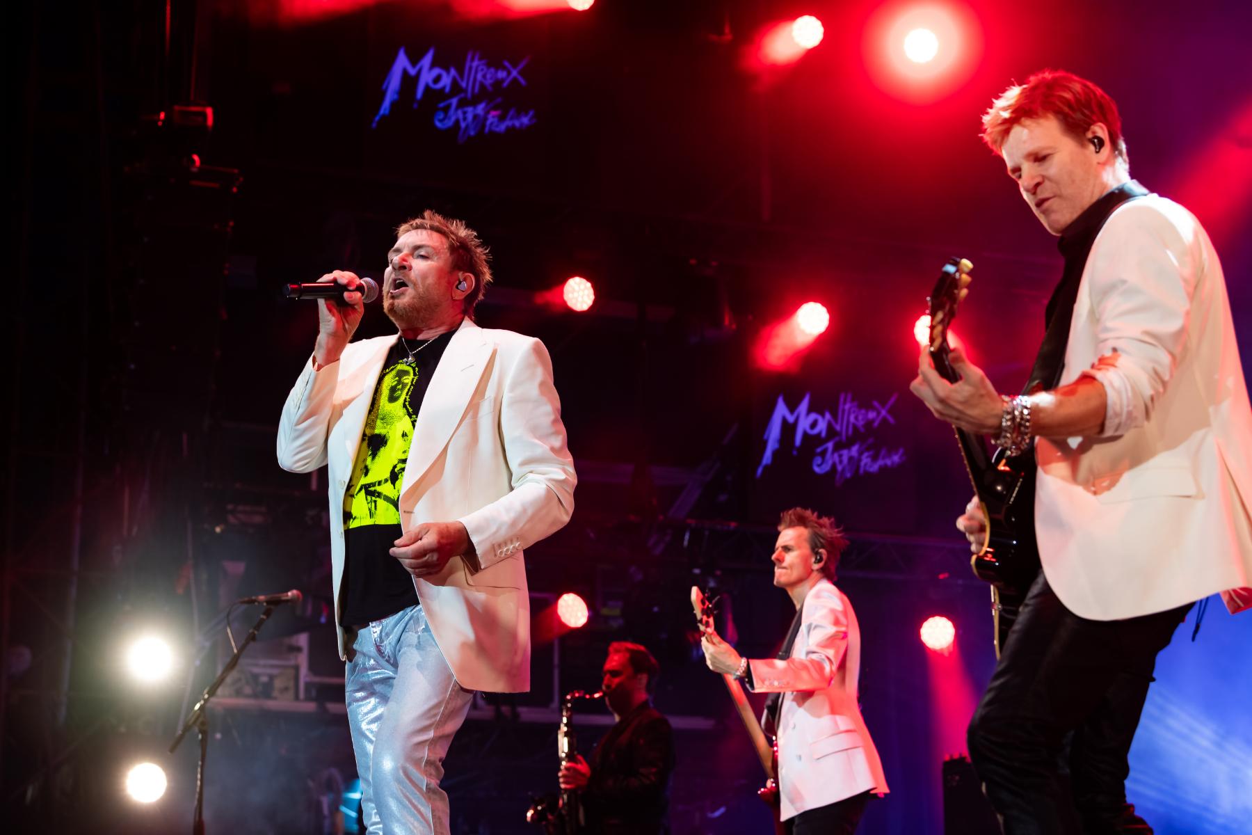 Le groupe anglais Duran Duran sur la Scène du lac du Montreux Jazz Festival, le 20 juillet 2024. [FFJM 2024 - Lionel Flusin]