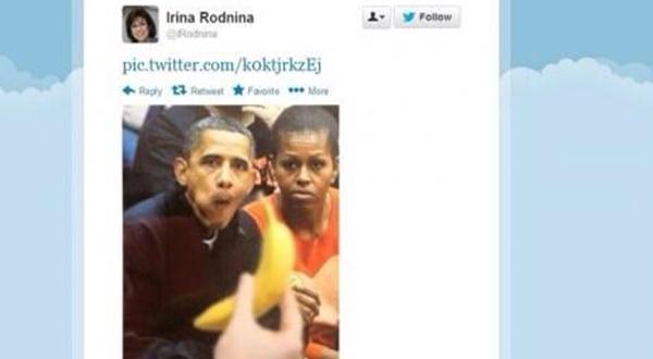 Le tweet incriminé date de l’an dernier. Il s'agit d'une photo du président Obama retouchée pour y inclure une banane.