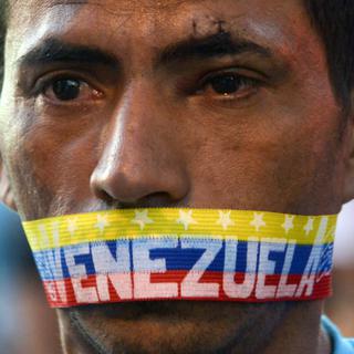 Lundi 24 février: un opposant dénonce la répression menée par le gouvernement vénézuélien de Nicolas Maduro. [Raul Arboleda]