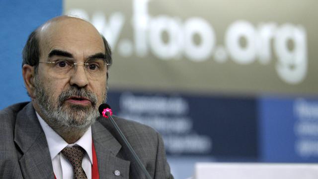 José Graziano Da Silva, directeur général de la FAO, a réclamé d'avantage de fonds et de volonté politique. "Nous pouvons être la première génération zéro faim", a martelé le brésilien. [AP Photo-Pier Paolo Cito]