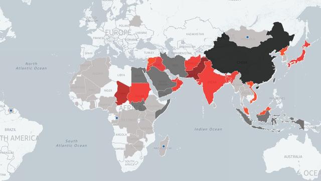 Carte des exécutions capitales dans le monde selon les chiffres compilés par Amnesty International.