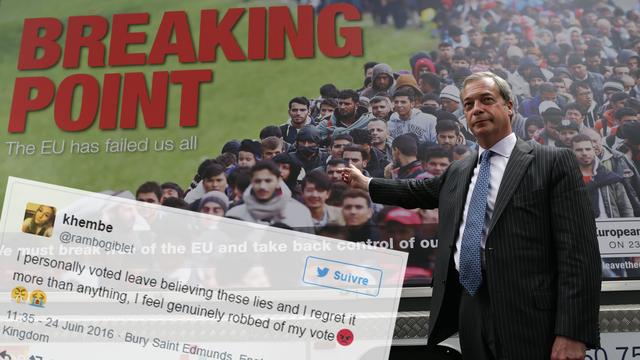 Le camp qui militait pour la sortie de l'UE, dont le UKIP mené par Nigel Farage, est accusé d'avoir menti durant la campagne notamment sur le thème de l'immigration.
