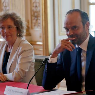 Le Premier ministre français Edouard Philippe et la ministre du Travail Muriel Penicaud à Matignon [reuters - Charles Platiau]