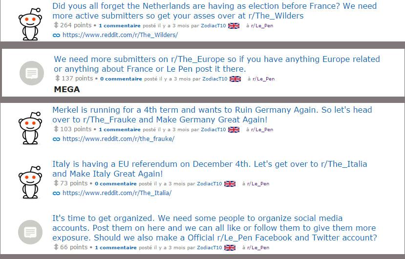 ZodiacT10 est un contributeur actif dans tous les subreddits qu'il modère. Ses publications sont souvent un appel à l'engagement: il appelle les abonnés à contribuer plus régulièrement, à s'organiser sur les réseaux sociaux, à rejoindre les subreddits associés...