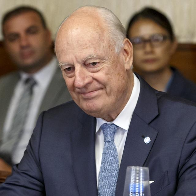 La démission de Staffan de Mistura n'est pas une surprise. [Keystone - Salvatore Di Nolfi]