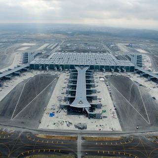 La nouvelle structure aura dans un premier temps une capacité de 90 millions de passagers par an. [AFP Photo - Istanbul Grand Airport Press Center]