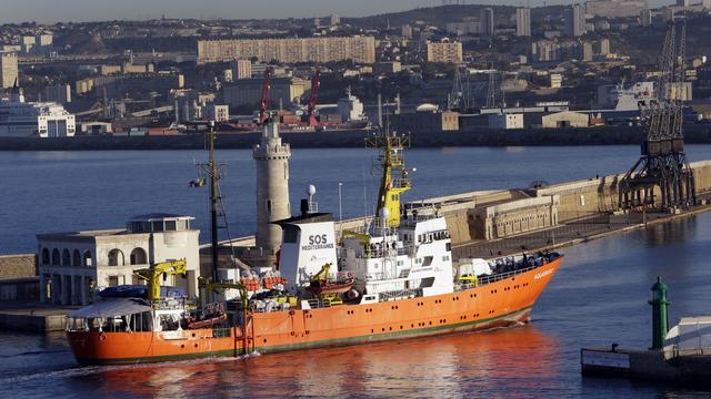 L'Aquarius est arrivé jeudi matin dans le port de Marseille. [Keystone - Claude Paris]