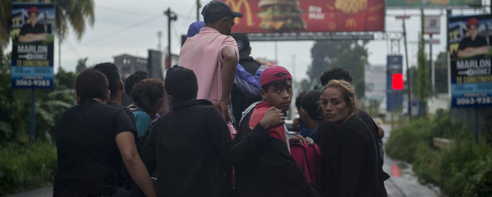 Les migrants honduriens se trouvent à la frontière nord du Guatemala. [Keystone - Oliver De Ros]