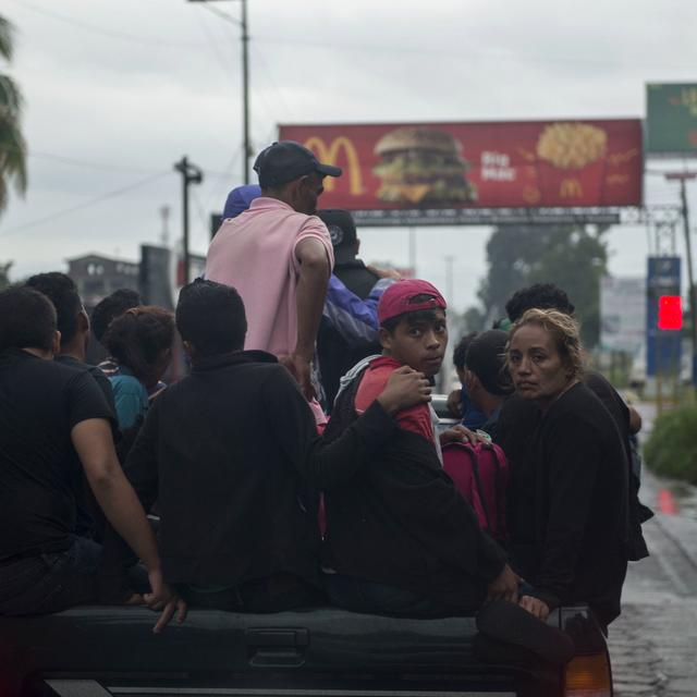 Les migrants honduriens se trouvent à la frontière nord du Guatemala. [Keystone - Oliver De Ros]