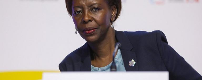 Louise Mushikiwabo, nouvelle secrétaire générale de l'Organisation internationale de la Francophonie. [AFP - Ludovic Marin]