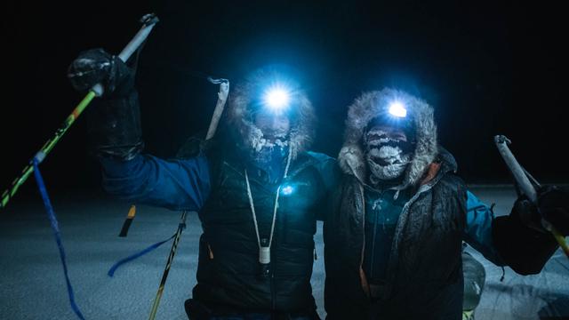 Les deux aventuriers ont bouclé leur expédition au Pôle Nord, non sans quelques difficultés. [AFP - Etienne Claret]